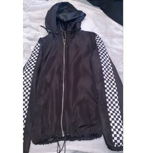 Black Checkered Wind Breaker